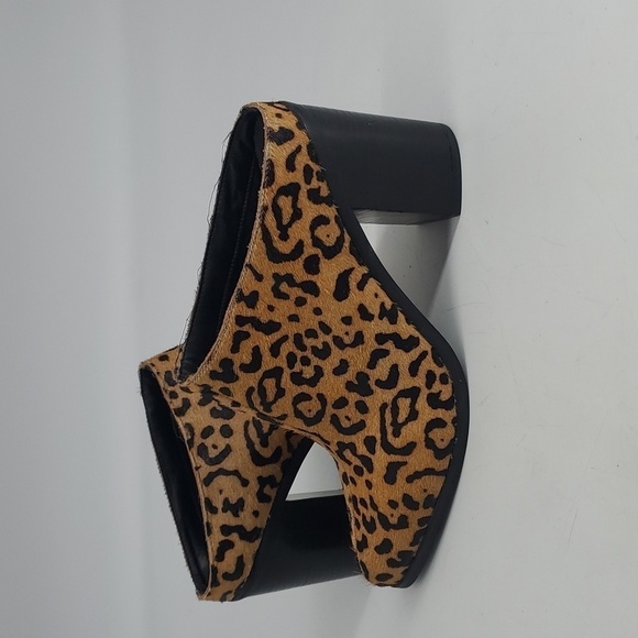 Jorge Alex Brazil Leopard Hair Print Block Heel Mules Size 8 - Picture 8 of 14